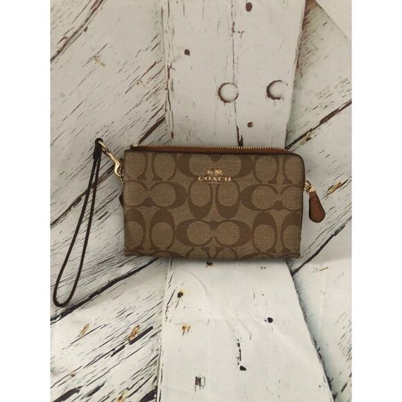 Coach wallet signature wristlet brown - Picture 1 of 6